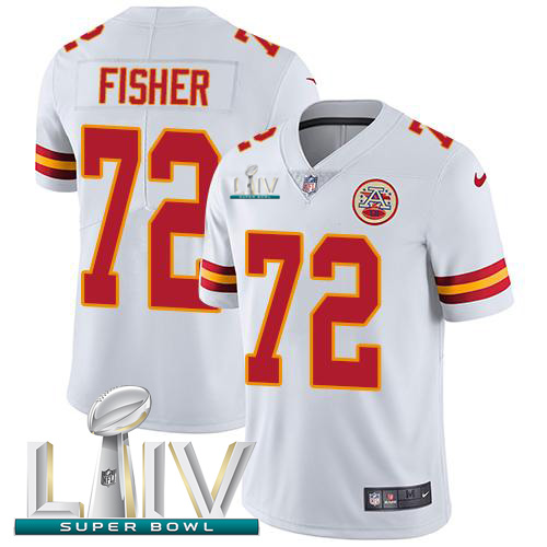 Kansas City Chiefs Nike #72 Eric Fisher White Super Bowl LIV 2020 Youth Stitched NFL Vapor Untouchable Limited Jersey->youth nfl jersey->Youth Jersey